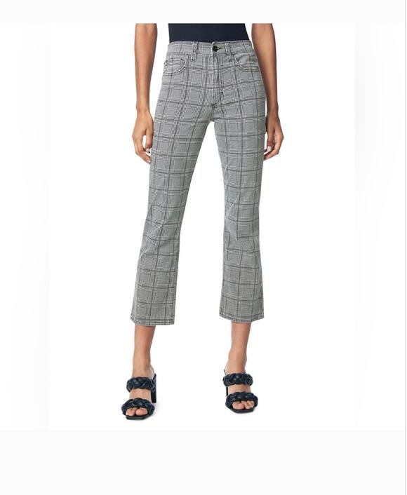 Joe's Jeans Pants - Joe's Jeans Callie High Rise Bootcut Plaid Pants 29 8 Black Cavendish Check Crop